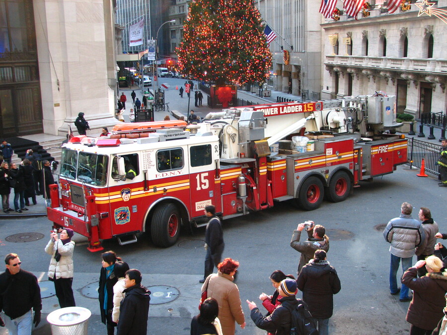 Fire Car at the Wall Street