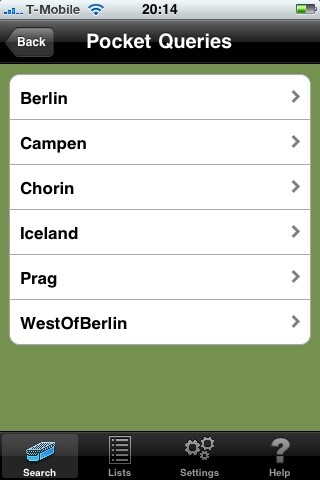 Geocaching App: Pocket Query Access