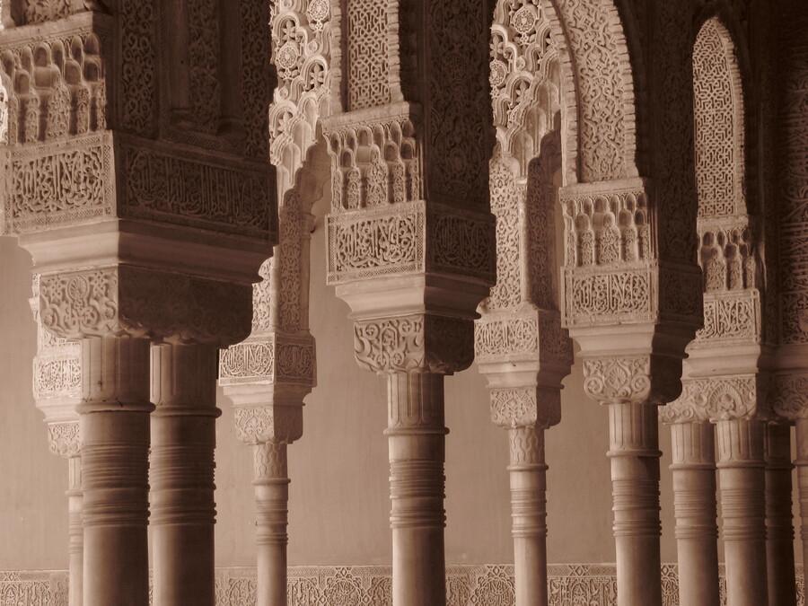 Columns at the Alhambra in Granada
