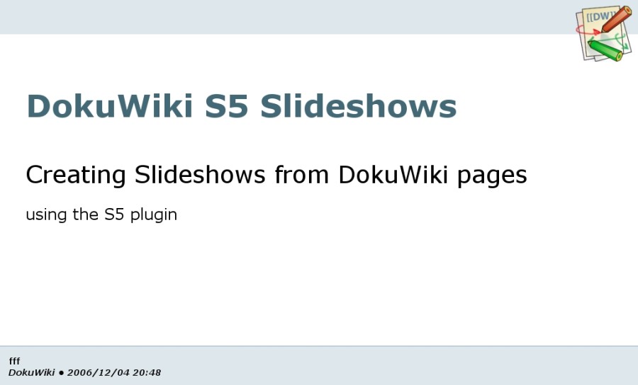 S5 DokuWiki theme S5 DokuWiki theme