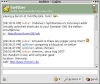 Twitter in my Gajim Jabber Client