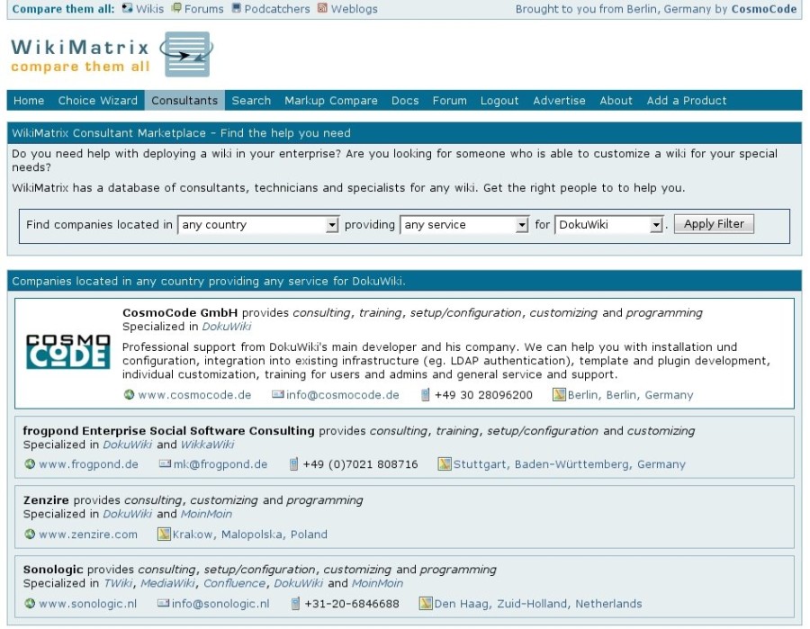 Wiki Consultants at WikiMatrix Wiki Consultants at WikiMatrix