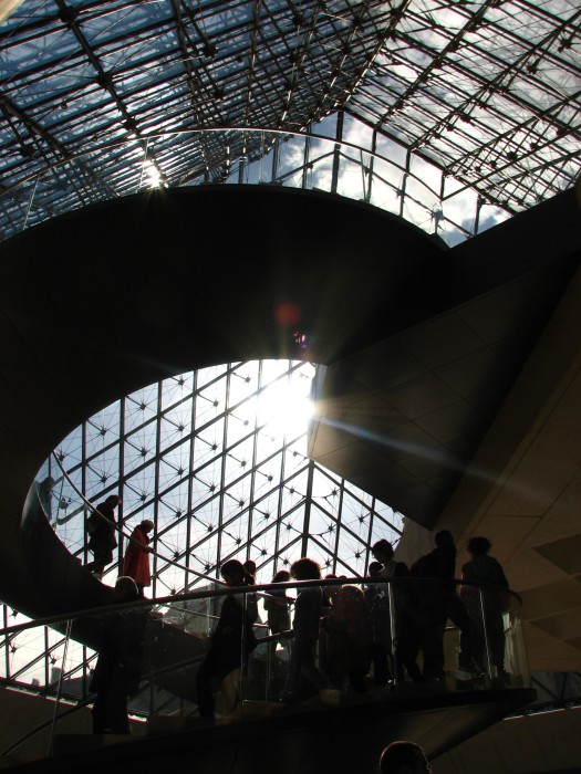 Inside the Louvre pyramid