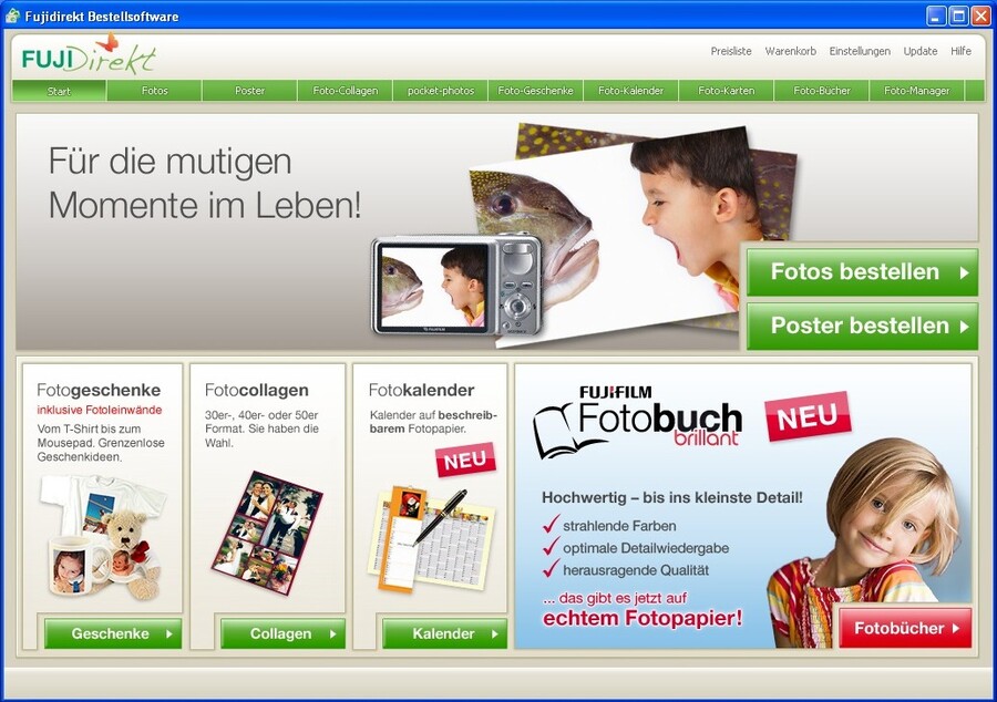 FujiDirekt Software - Start Screen