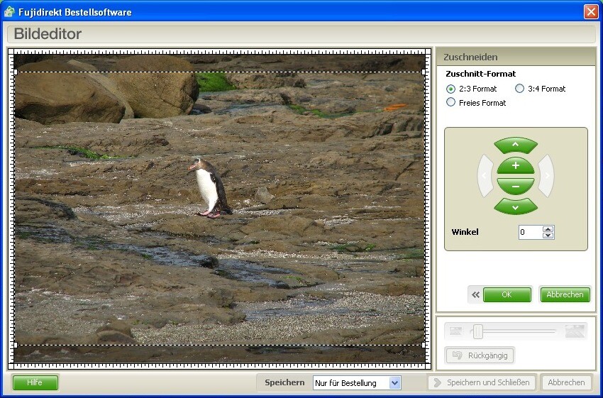 FujiDirekt Software - Cropping a Photo