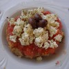 Cretan hard bread with tomato and feta cheese