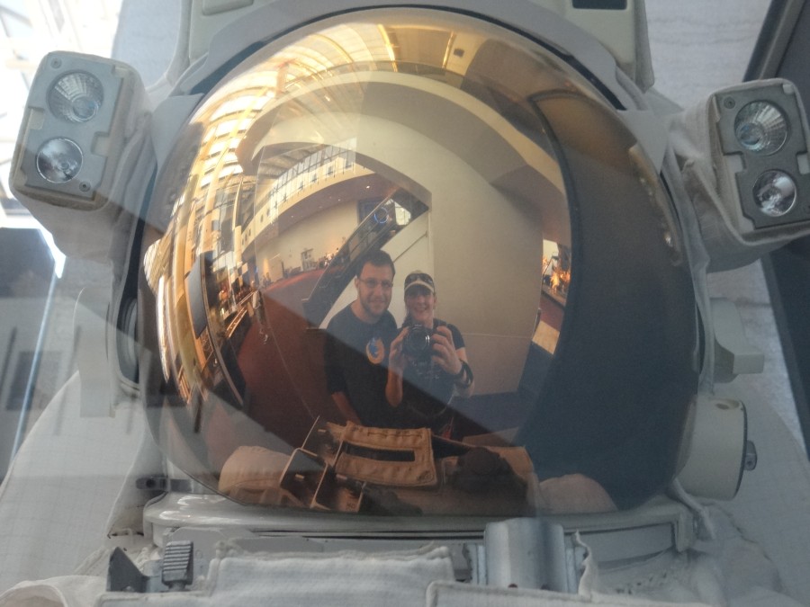 Us in the Helmet of a Space Suit at the Smithonian Aerospace Museum Us in the Helmet of a Space Suit at the Smithonian Aerospace Museum