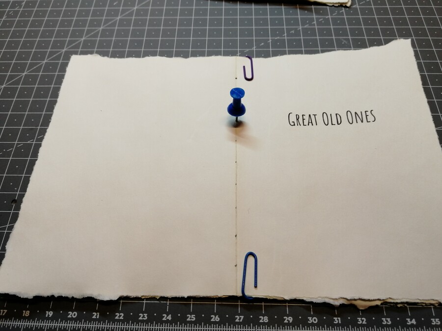 Making the holes for binding