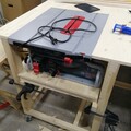 leveling the saw using temporary clamps