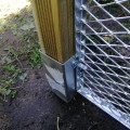 Posts are secured by drive-in post anchors