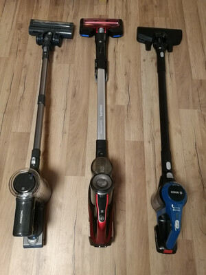 All three vacuums side by side