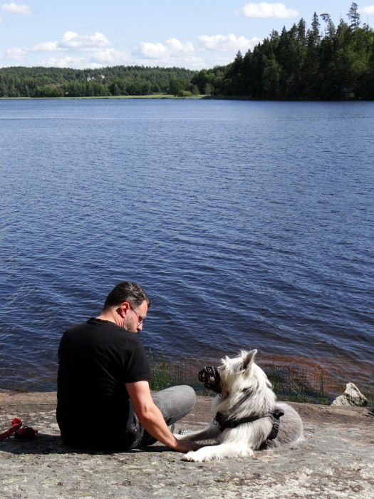 A dude and his dog