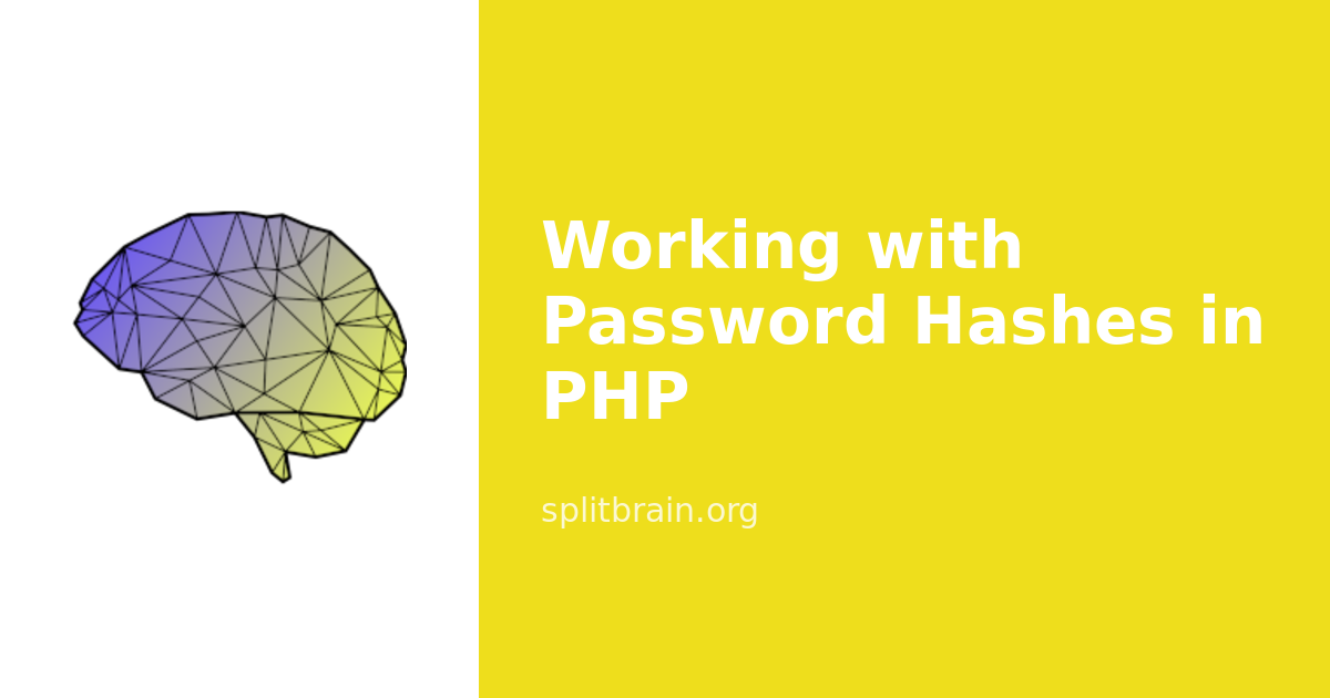 Working with Password Hashes in PHP [splitbrain.org]