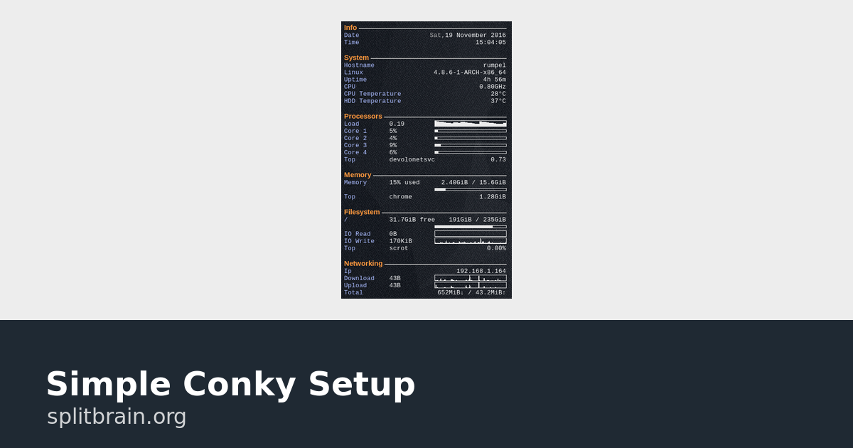 Simple Conky Setup [splitbrain.org]