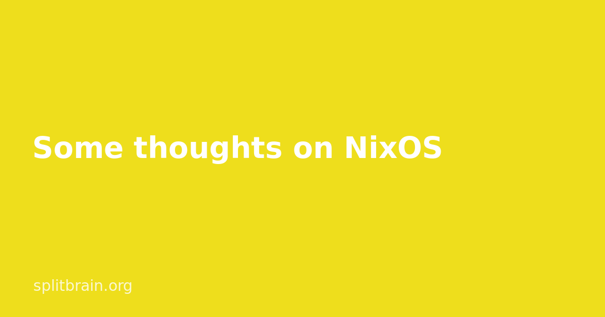 Some thoughts on NixOS [splitbrain.org]